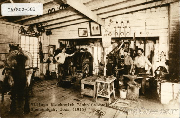 Village Blacksmith John Caldwell 1915 Shenandoah Iowa