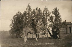 Indian Family, Horse Flathead Indian Reservation, MT Native Americana Postcard Postcard Postcard