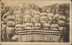 B.B. Bunch - Group of young girls dressed in stars and stripes holding banner Postcard