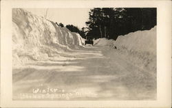 Winter Road Harbor Springs, MI Postcard Postcard Postcard