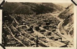 Bird's Eye View of Wallace Idaho Postcard Postcard Postcard