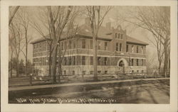 High School Building Postcard