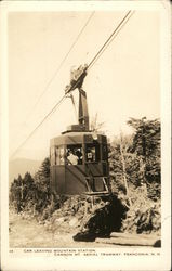 Car Leaving Mountain Station, Cannon Mountain Aerial Tramway Postcard