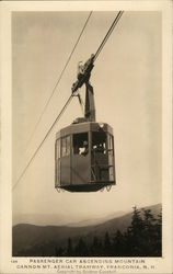 Passenger Car Ascending Mountain, Cannon Mount Aerial Tranway Postcard