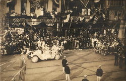 Parade of Cars on Street Postcard