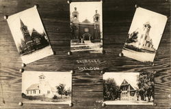 View of Churches Sheldon, IA Postcard Postcard Postcard