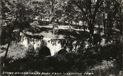 Stone Bridge at Eagle Point Park Clinton, IA Postcard Postcard Postcard