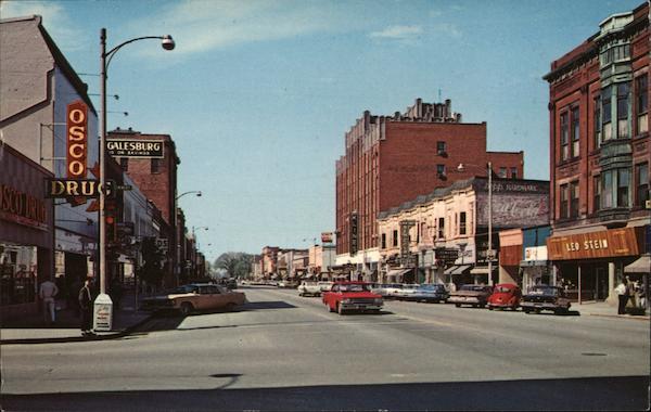 East Main Street Looking West Galesburg Illinois