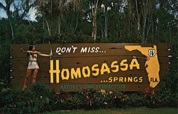 Living Signboard at Homosassa Springs Tampa Florida