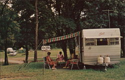 Family Camping, Beach Bend Park Postcard