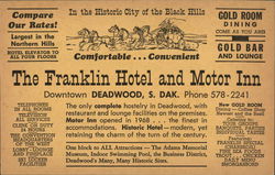 The Franklin Hotel and Motor Inn Postcard