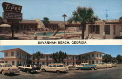 The Tides Rooms and Apartments Savannah Beach, GA Postcard Postcard Postcard