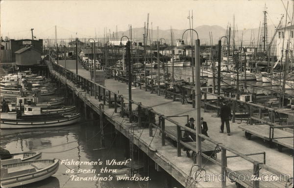 Fishermen's Wharf as seen thru Tarantino's Windows San Francisco California