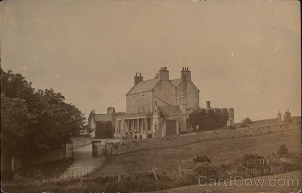 View of a large home - Castle town, Isle of Man early 1900's England