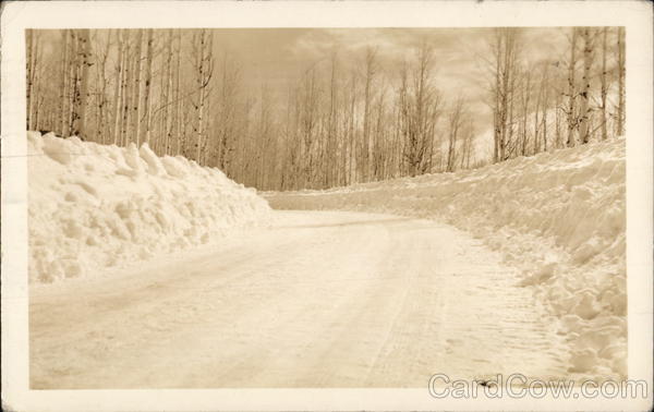 Freshly snow plowed road Nevada Landscapes
