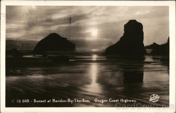 Sunset at Bandon-by-the-Sea Oregon