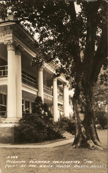 The White House - Colonial Veranda Overlooking the Gulf Biloxi Mississippi