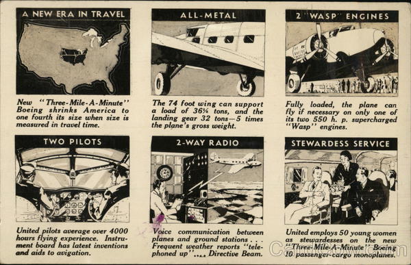 In Flight with United Air Lines Airline Advertising