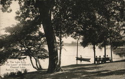 The Lake from the Lawn at Gifford's, Channel Lake Antioch, IL Postcard Postcard 