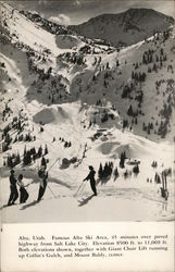 Famous Alta Ski Area, Collin's Gulch and Mount Baldy Postcard