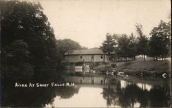 Covered Bridge and River Short Falls, NH Postcard Postcard Postcard