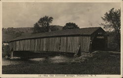 Old Covered Bridge DeLancey, NY Postcard Postcard Postcard