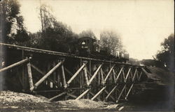 Small mining train on a bridge in Germany circa 1915 Postcard