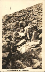 Climbing on Mt. Washington Postcard