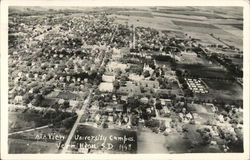 Air View Univeristy Campus, Vermillion, S.D. 1948 South Dakota Postcard Postcard Postcard