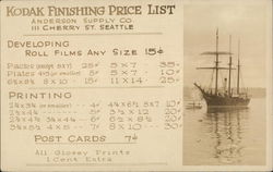 Kodak Finishing Price List Seattle, WA Postcard Postcard Postcard