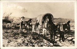 "Is Thar Gold in them Thar Hills" Covered Wagon led by Mules "Is Thar Gold in them Thar Hills" Covered Wagon led by Mules