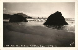 Rocks Along the Beach, Port Orford, Oregon Coast Highway Postcard