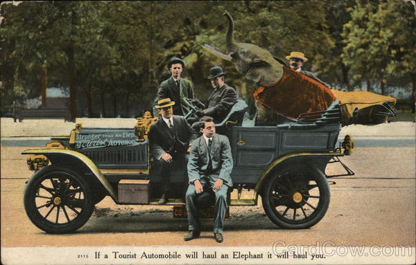 Tourist Automobile - Stronger than an Elephant. Advertising