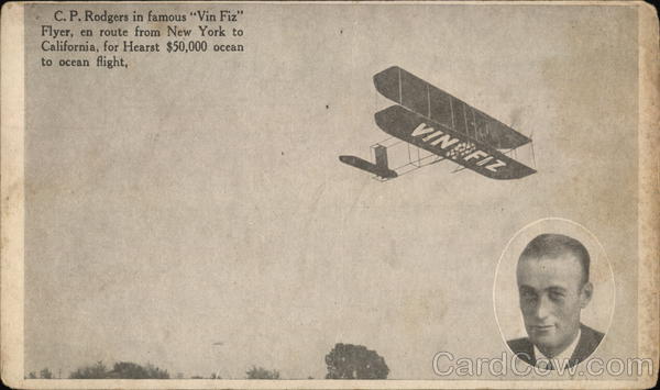 C.P. Rodgers in Famous Vin Fiz Flyer Advertising