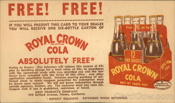 Royal Crown Cola Fresno California Advertising