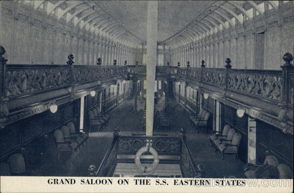 Grand Saloon on the S. S. Eastern States. Boats, Ships