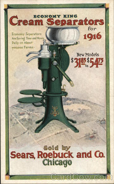 Sears, Roebuck and Co. - Economy King Cream Separators for 1916 Chicago Illinois
