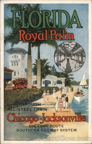 Florida Royal Palm - Poster Style Jacksonville Trains, Railroad