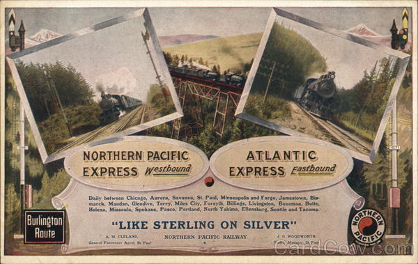 Northern Pacific Express Westbound - Atlantic Express Eastbound Chicago Illinois