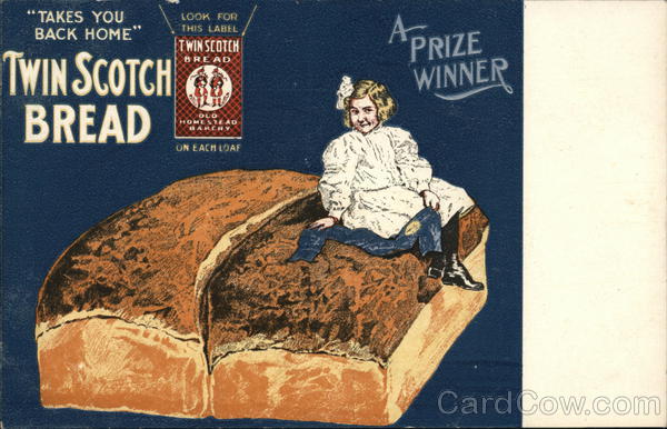 Twin Scotch Bread Old Homestead Bakery Advertising