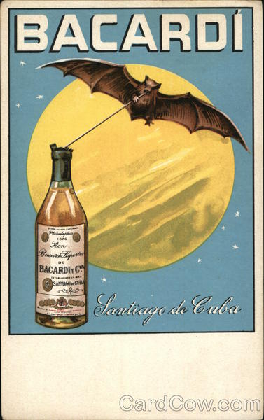 Bacardi Rum Bat, Moon Santiago Cuba Advertising