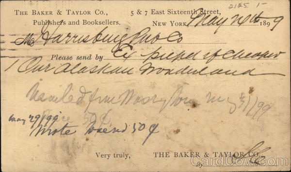 The Baker & Taylor Co. Publishers and Booksellers New York