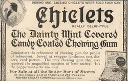 Rare - Early Chiclets Advertising Postcard