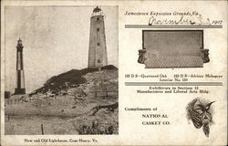 New and Old Lighthouse Postcard