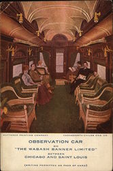 The Wabash Banner Limited Observation Car Postcard