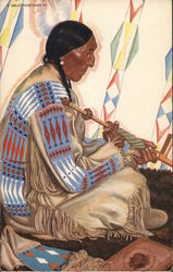 Sundance-Blackfeet Indian Chief - Great Northern Railway  Advertising Postcard Postcard Postcard