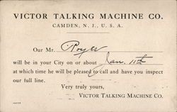 Victor Talking Machine Company Postcard
