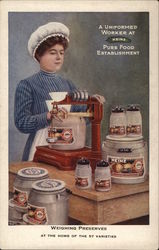 Weighing Preserves at the home of the 57 varieties Postcard