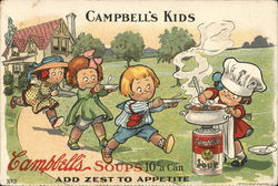 Campbell's Kids - Campbell's Soups 10c a can - Add zest to Appetite Postcard