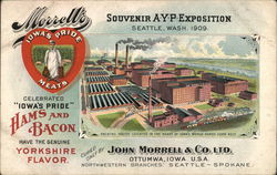 John Morrell & Company, Ltd. Ottumwa, IA 1909 Alaska Yukon-Pacific Exposition Postcard Postcard Postcard